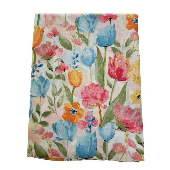 Nicole Miller Pastel Tulips Tablecloth 60x84in Oblong - Picture 4 of 11